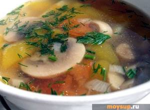 Рецепт суп из консервированных шампиньонов