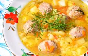 Рецепт суп с фрикадельками и рисом с фото