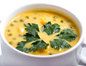 Рецепт супа с зелёным консервированным горошком