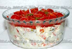 Салат красная шапочка с помидорами рецепт