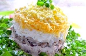 Салат мужской каприз рецепт с фото из курицы с грибами