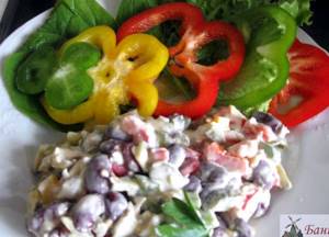 Салат с фасолью консервированной красной рецепт с фото