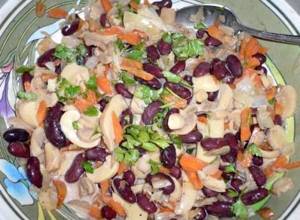 Салат с грибами и фасолью рецепт с фото