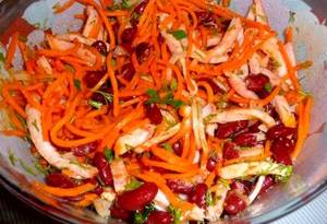 Салат с корейской морковью и фасолью рецепт с фото
