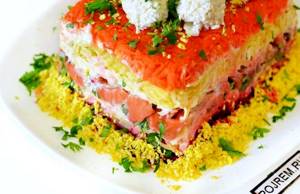 Салат с красной рыбой соленой рецепт с фото