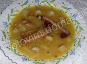 Суп гороховый с ребрышками рецепт с фото