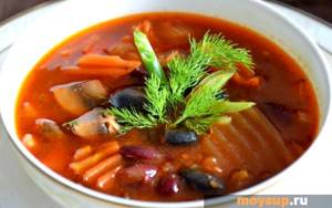 Суп с фасолью консервированной в томатном соусе рецепт