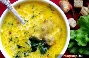 Суп с копченой курицей и плавленным сыром рецепт с фото