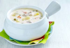 Сырный суп рецепт с плавленным сыром и курицей с грибами с фото